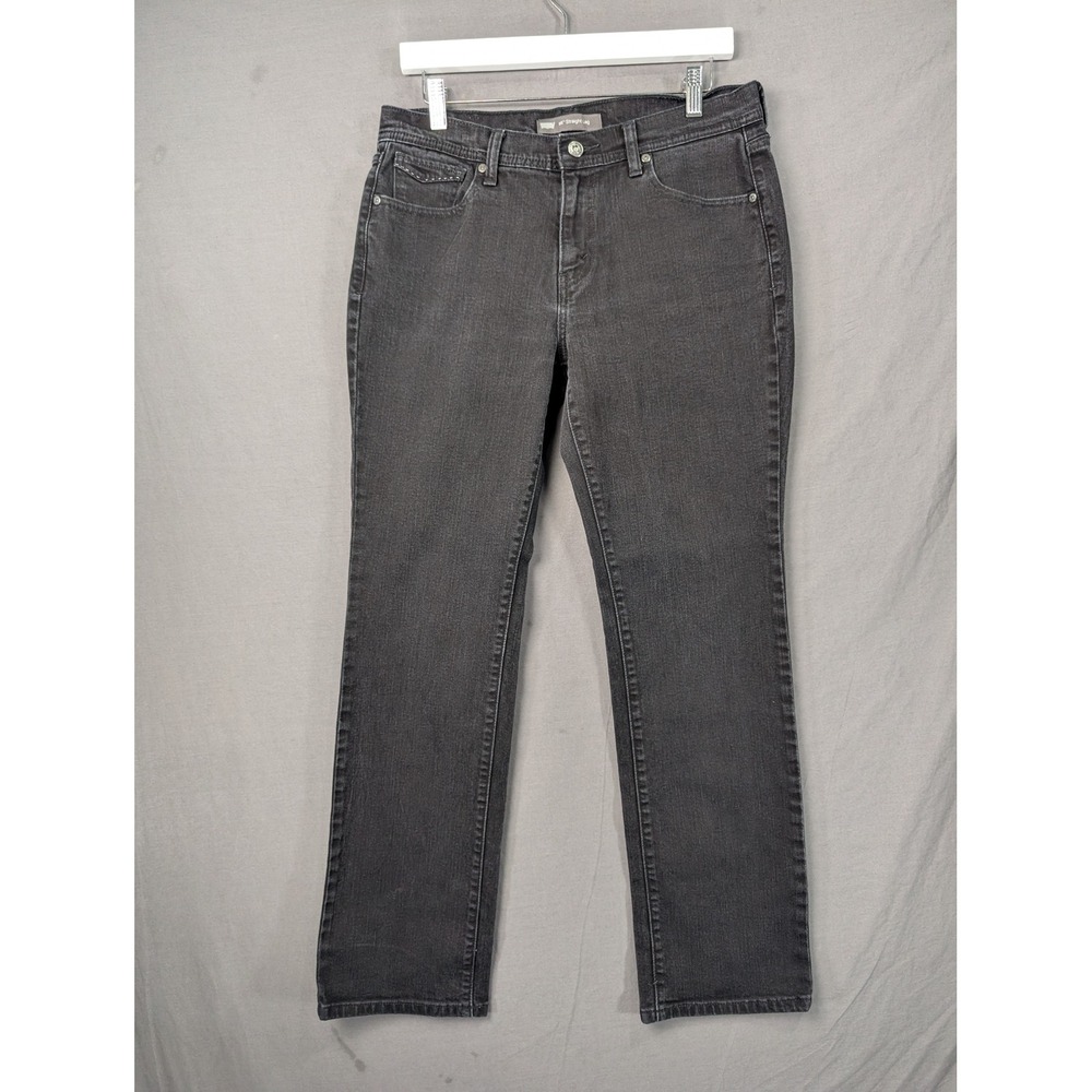 Levis 505 Straight Leg Jeans Womens 10M W30 L32 Black‎ Denim